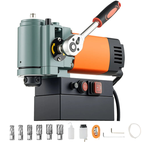 Amocart 1300 W Low Profile Magnetic Drill Press 1.4 in Boring Diameter 2248 lbf Power 650RPM Mag Drill Press for Metal Surface