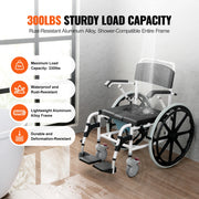 Charger l'image dans la visionneuse de galerie, Amocart Shower Wheelchair 17.5in Bathroom Wheelchair for Inside Shower Adjustable Rolling Shower Chair for Disabled Adult
