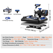 Load image into Gallery viewer, SucceBuy Heat Press Machine Heat Transfer Machine 30oz Tumbler Press 360° Swing Away Digital T-Shirt Pressing Coating
