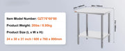 Bild in Galerie-Viewer laden, Amocart Stainless Steel Table for Prep &amp; Work Metal Commercial Kitchen Heavy Duty Table with Adjustable Under Shelf and Foot
