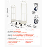 Amocart 2000LBS U-Boat Platform Truck Dolly Steel Utility Cart with Detachable Handles Industrial Hand Push Truck for Warehouse