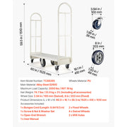 Charger l'image dans la visionneuse de galerie, Amocart 2000LBS U-Boat Platform Truck Dolly Steel Utility Cart with Detachable Handles Industrial Hand Push Truck for Warehouse
