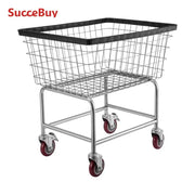 Load image into Gallery viewer, SucceBuy Commercial Wire Laundry Cart Laundry Basket 2.5/4.5 Bushel Heavy Duty with 4Inch Wheels for Home Bathroom Laundry Rooms
