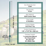 SucceBuy Fence Post T-Post Heavy Duty Metal Fence Post Sturdy Steel Fence Stakes for Garden Yard Lawn Farms Outdoor Wire Fencing