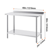 Charger l'image dans la visionneuse de galerie, Amocart Stainless Steel Work Table Commercial Heavy Duty Food Prep Worktable with Adjustable Height for Restaurant Home
