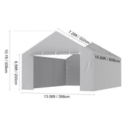 Charger l'image dans la visionneuse de galerie, Amocart Carport Replacement Canopy Cover Garage Top Tent Shelter Tarp Heavy-Duty Waterproof &amp; UV Protected with Ball Bungees
