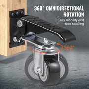 Bild in Galerie-Viewer laden, SucceBuy 165 lbs 2.5" Set of 4 Workbench Caster Wheels Side Mounted Retractable Stepdown Wheel 360° Swivel for Tables Equipment
