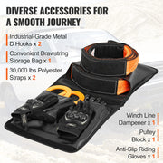 Charger l'image dans la visionneuse de galerie, Amocart Off-Road Winch Recovery Kit with 30000Lbs Tow Straps &amp; D-Ring Shackles Snatch Block Storage Bag for ATV Jeep Truck
