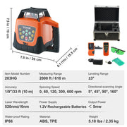 Charger l'image dans la visionneuse de galerie, Amocart Laser Level 360 Degree Self Leveling Red Cross Line Laser 5 Rotation Speeds &amp; 4 Scanning Angles Adjustment  Waterproof
