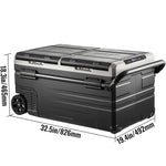 SucceBuy 75L 95L Small Car Fridge Portable Mini Dual Storage Zone Refrigerator Compressor Truck Freezer Cooler for Home Use