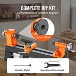 SucceBuy Benchtop Wood Lathe 10inx18in / 14inx40in EU-230V US-120V Power Wood Turning Lathe Machine Variable Speeds Woodworking