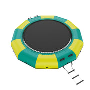 Bild in Galerie-Viewer laden, Amocart 12ft Inflatable Water Bouncer Recreational Water Trampoline Portable Bounce Swim Platform with Slide 3-Step Ladder
