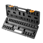 SucceBuy 3/8" Drive Impact Socket Set 29 Pcs Shallow Socket SAE 3/8-1" and Metric 8-22mm 6Point CR-V Alloy Steel for Auto Repair
