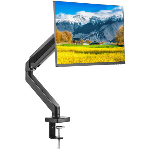 SucceBuy Single/ Dual/ Triple Monitor Mount for Screens Gas Spring Monitor Arm Desk Mount with C-Clamp and Grommet Mounting Base