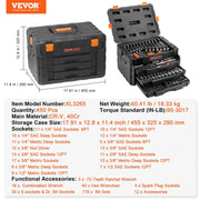 Load image into Gallery viewer, Amocart Mechanics Tool Set and Socket Set 1/4" 3/8" 1/2" Drive Deep Standard Sockets 450 Pcs SAE and Metric Mechanic Tool Kit
