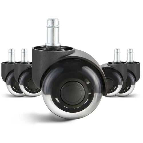 Amocart 2/3 inch Set of 5 Office Chair Wheels Replacement Computer Gaming Desk Universal Caster for Hardwood Floors and Carpet