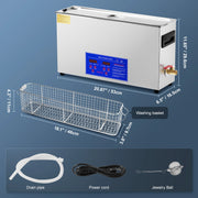 Charger l'image dans la visionneuse de galerie, Amocart 10L Ultrasonic Cleaner 300W 40kHz Professional Ultrasound Cleaning Machine with Timer &amp; Heater for Gun Automotive Parts
