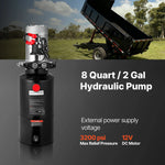 SucceBuy Hydraulic Power Unit 3200 PSI Max Relief Pressure & 0.91GPM Flow Rate with Metal Reservoir for Dump Trailer Car Lifting