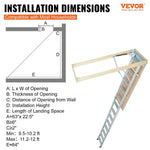 Amocart Attic Ladder Foldable 350pound  22.5" x 63" Multi-Purpose Aluminium Extension Light Fits 9.5'-12' Ceiling Heights