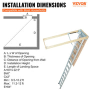 Load image into Gallery viewer, Amocart Attic Ladder Foldable 350pound  22.5" x 63" Multi-Purpose Aluminium Extension Light Fits 9.5'-12' Ceiling Heights
