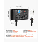 Amocart Manual EV Charging Switch for Dryer & EV 24A Max 240V with Circuit Breaker Real-Time Display Hand-Operated Selector ETL