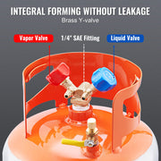 Load image into Gallery viewer, Amocart Refrigerant Recovery Tank 50 LBS Capacity 400 psi Portable Cylinder Tank with Y-Valve for Liquid/Vapor, for R22/R134A
