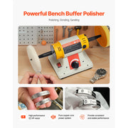 Charger l'image dans la visionneuse de galerie, Amocart Bench Buffer Polisher 1/2HP 0 to 8000RPM with 2PCS4" Cotton Wheel 3PCS 3" Abrasive Fiber Wheels Compound for Metal Wood

