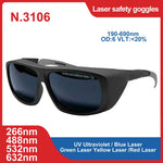 Laser Safety Glasses 190-2000nm 10600nm OD6 CO2 Laser Protection goggles 1064 532 200-2000nm IPL laser glasses Laser protection