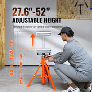 Bild in Galerie-Viewer laden, Amocart Roller Stand Heavy 2500 LBS Load Capacity 27.6"-52" Adjustable Folding Roller Support Stand for Pipe Wooden Boards
