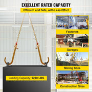 Bild in Galerie-Viewer laden, Amocart 5/16"×2' G80 V-Chain Bridle with 2 Legs &amp; 15" J Hooks &amp; T Hooks Industrial Grade Components Adjustable Chain Design
