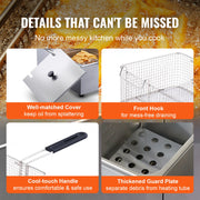 Charger l'image dans la visionneuse de galerie, Amocart 12L Electric Deep Fryer w/Dual Removable Tanks Commercial Countertop  Fryer for Chicken French Fries Frying Chips
