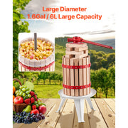 Load image into Gallery viewer, 6L 12L Fruit Wine Press Solid Wood Basket with 8 Blocks Heavy Duty Manual Juice Maker Cider Apple Grape Making Press
