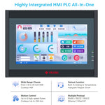 2.8'' Touch Screen PLC HMI All In One for Small Machine Automation Controller, Built-In Analog, 7/9 I/O, 2 Axis 100K for Motor