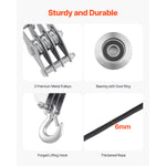 SucceBuy 4400Lbs Pulley Hoist System 5:1 Lifting Power w/ 2Soft Loops & 100ft Rope Block Tackle for Garage Lifting Heavy Objects
