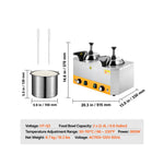 SucceBuy Electric Cheese Dispenser with Pumps 2.4 x 2 L Hot Fudge Warmer Stainless Steel Heated Double Pumps Dispenser for Fudge
