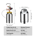 Amocart 2L/0.5gal Spray Paint Pressure Pot Tank Lightweight Air Paint Pressure Pot 1.8mm Nozzle Spray Paint Gun 3m Hoses
