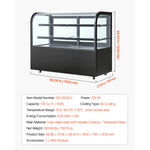 SucceBuy Refrigerated Display Case 3/7.1/9.8/17.6 Cu.Ft with LED Lighting TURBO Cooling Frost-Free Air-Cooling for Bakery Shop