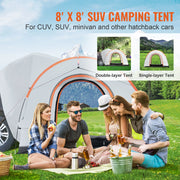 Charger l'image dans la visionneuse de galerie, SucceBuy SUV Camping Tent, 8'-8' SUV Tent Attachment for Camping with Rain Layer and Carry Bag, PU2000mm Double Layer Truck Tent
