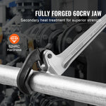 SucceBuy Pipe Wrench 18"Aluminum Straight Pipe Wrench Automatic Jaw Adjustment Adjustable Plumbing Wrench Easy to Carry for Pipe