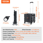 SucceBuy Foldable Utility Shopping Cart Folding Portable Crate Handcart with Telescope Handle Wheels for Travel Office Garden