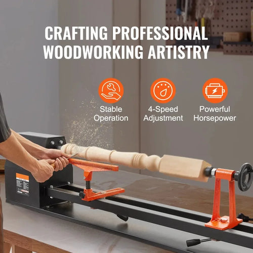 Amocart Benchtop Wood Lathe 10in x 18in / 14in x 40in US-120V Power Wood Turning Lathe Machine Variable Speeds for Woodworking