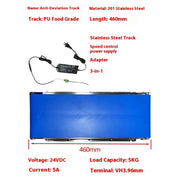 Load image into Gallery viewer, 460x200MM Stainless Steel Vending Machine Track Cargo Channel Automatic Conveyor Belt DC24V Load 3.5-5KG 35RPM Adjustable Speed
