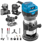 Load image into Gallery viewer, Amocart 800W Soft Start Compact Router Kit Variable Speed 10000-30000Rpm with Fixed Base, Plunge Base, Tilt Base and Offse Base
