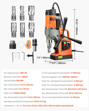 Load image into Gallery viewer, Amocart Magnetic Drill 1450W Motor Boring Diameter 2810 lbf Portable Electric Mag Drill Press Variable Speed Drilling Machine
