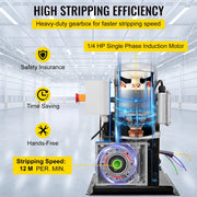 Load image into Gallery viewer, Amocart Electric Wire Stripping Machine 370W 1.5mm-38mm Cable Stripper Peeling 11 Channels &amp; 10 Blades Removing Plastic Rubber
