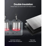SucceBuy Electric Cheese Dispenser with Pumps 2.4 x 2 L Hot Fudge Warmer Stainless Steel Heated Double Pumps Dispenser for Fudge