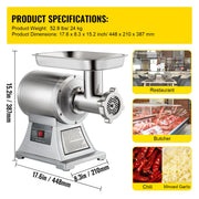 Charger l'image dans la visionneuse de galerie, Amocart Electric Meat Mincer 330LBS/H Capacity Meat Grinder Machine, Stainless Steel Meat Grinder Commercial Sausage Stuffer Maker for Home &amp; Commercial Use
