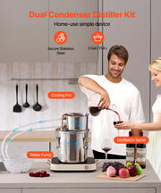 Bild in Galerie-Viewer laden, Amocart Alcohol Still 3 5 8Gal Stainless Steel Water Alcohol Distiller with Copper Coil Home Brewing Refining Fermentation Kit
