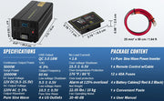 Bild in Galerie-Viewer laden, Amocart Pure Sine Wave Power Inverter 2500W/3500W/5000W 12V DC to 120V AC Aluminum Alloy LCD Screen &amp; LED Indicators Power Use
