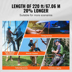 Amocart 220ft Dual-Weave Polyester Rope 48-Strand Outdoor Accessories Emergency Cord for Camping Swinging Rappelling Rescue
